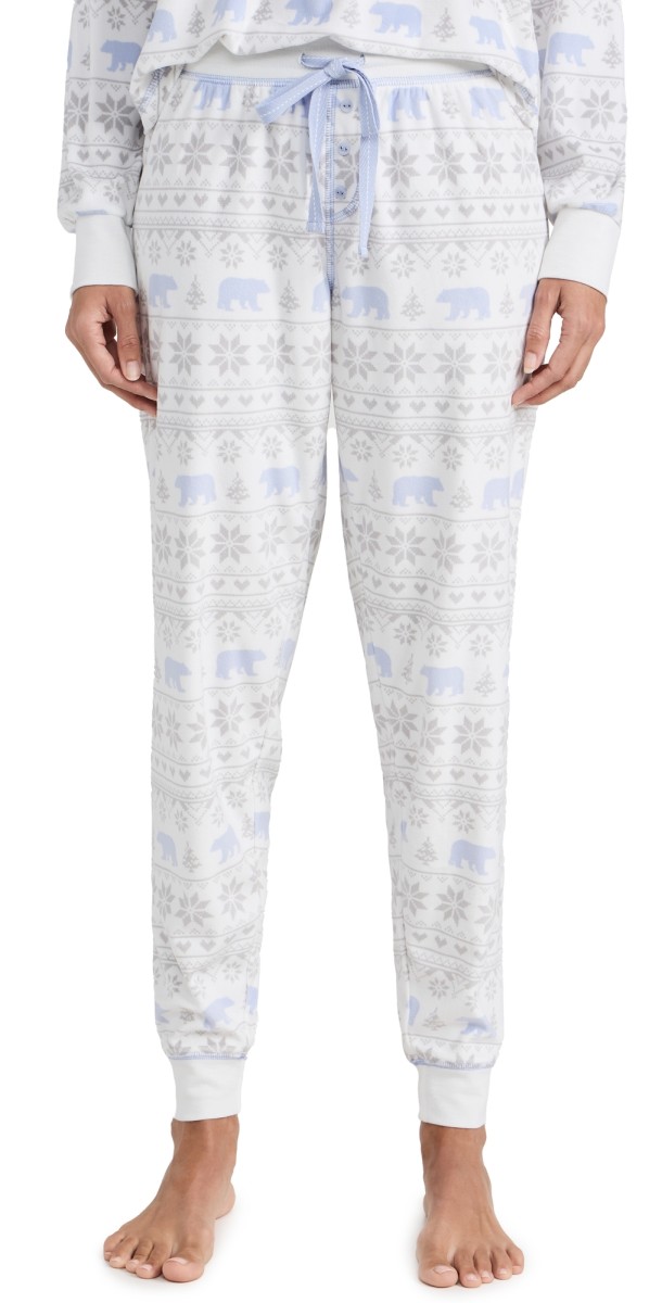 PJ Salvage Polar Bear Express Joggers Ivory