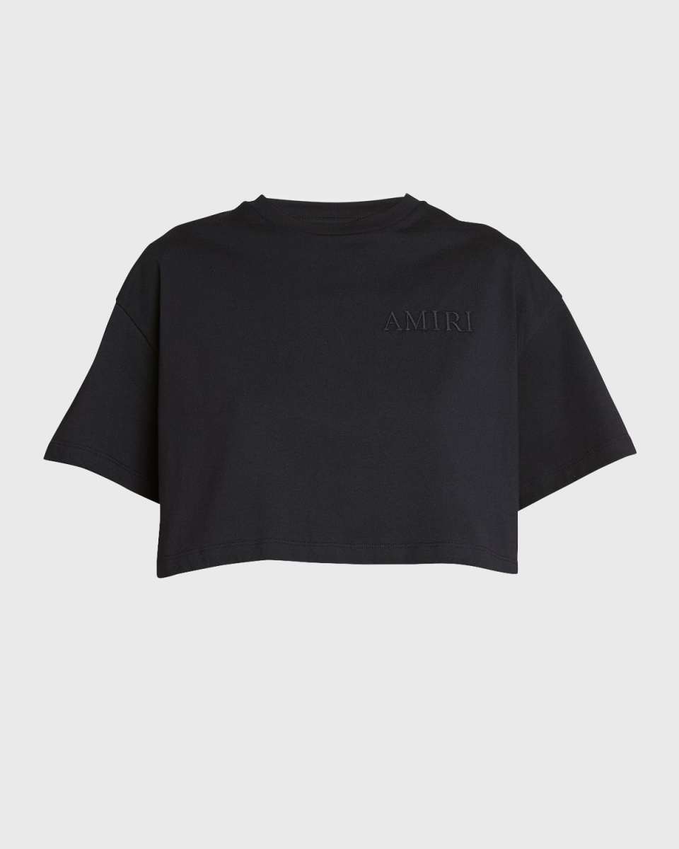 Logo Embroidered Short-Sleeve Crop T-Shirt