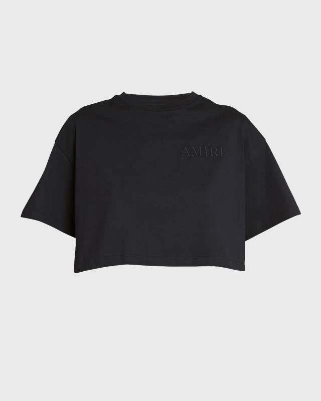 Logo Embroidered Short-Sleeve Crop T-Shirt