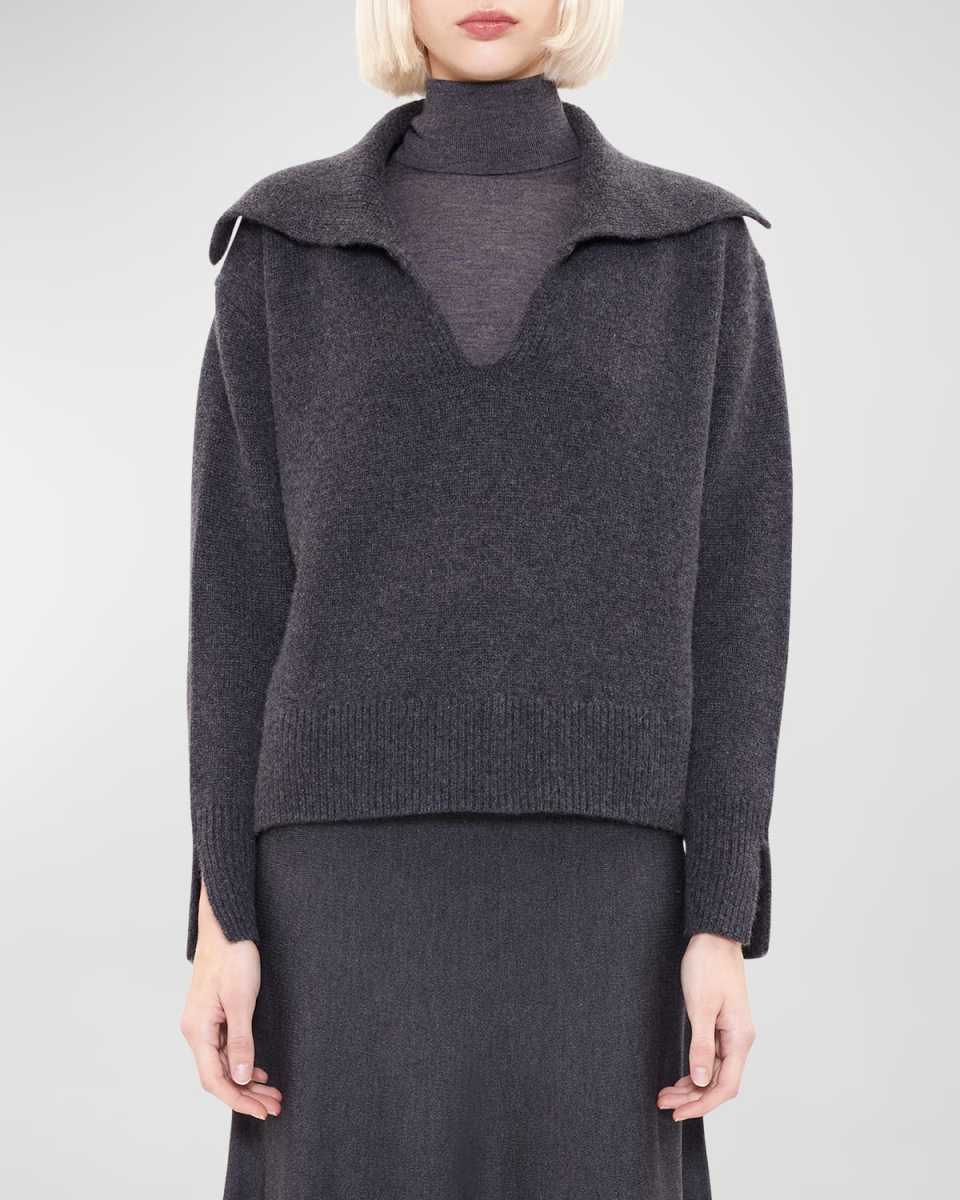 Cortina Cashmere Split-Cuff Sweat