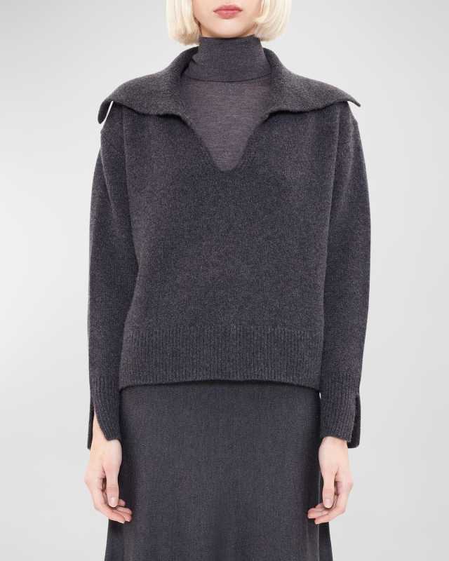Cortina Cashmere Split-Cuff Sweat