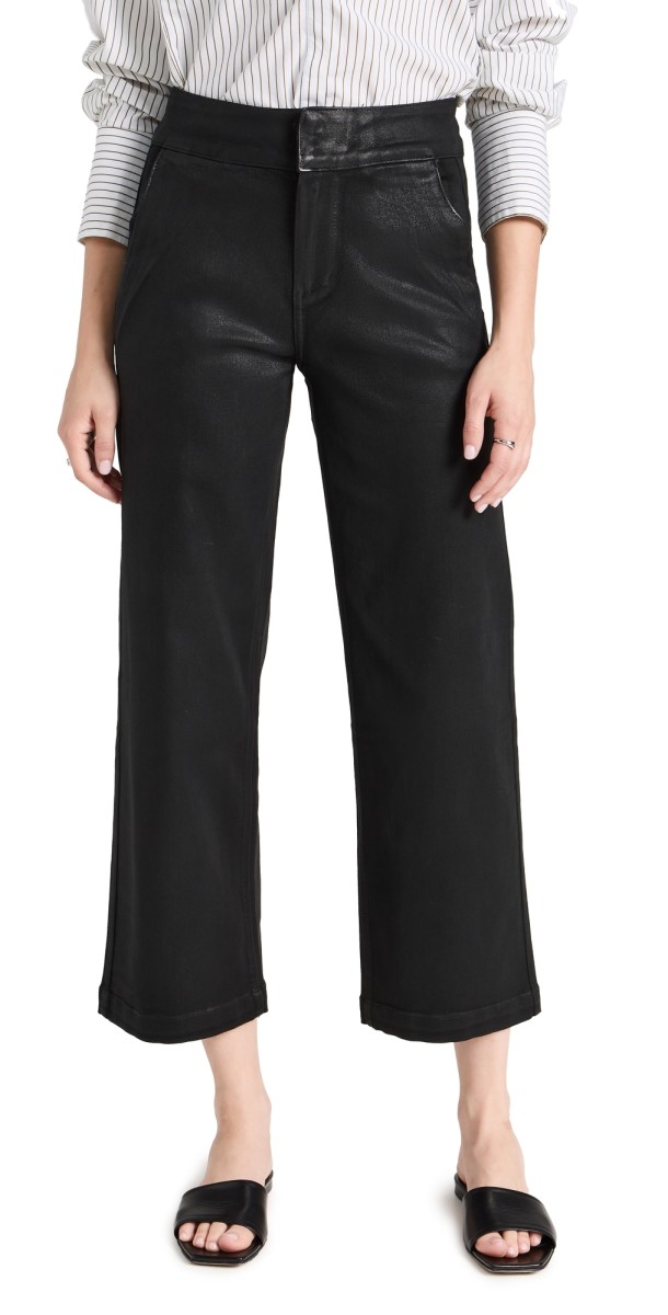 PAIGE Nellie Trousers Black Fog Luxe Coating