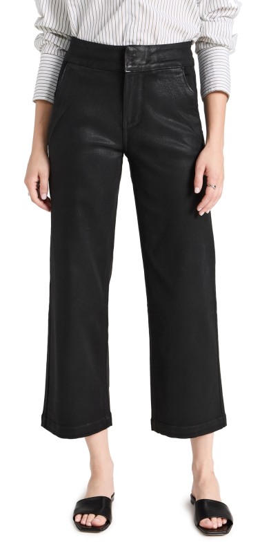 PAIGE Nellie Trousers Black Fog Luxe Coating