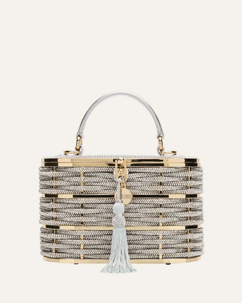 Willow Woven Crystal Basket Top-Handle Bag