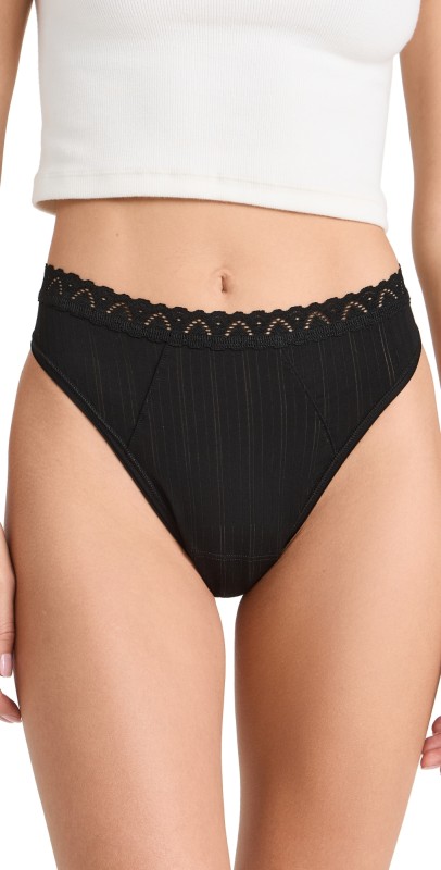 Hanky Panky MellowLuxe Hi Cut Thong Black