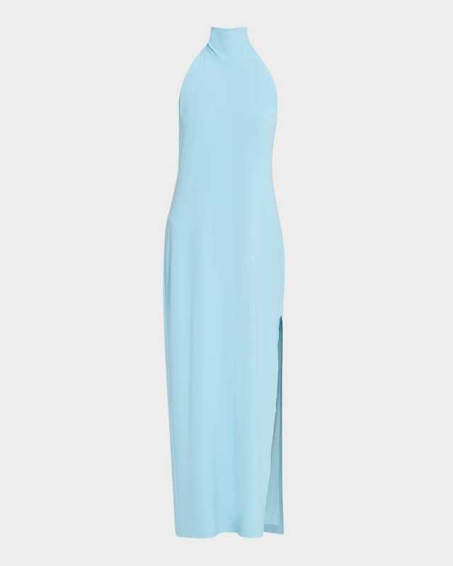 Halter Turtle Side Slit Gown