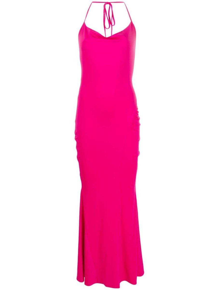 Garnet Deep halterneck maxi dress