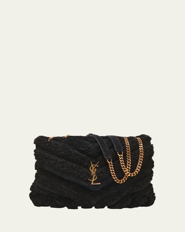 Loulou Medium YSL Shearling Shoulder Bag