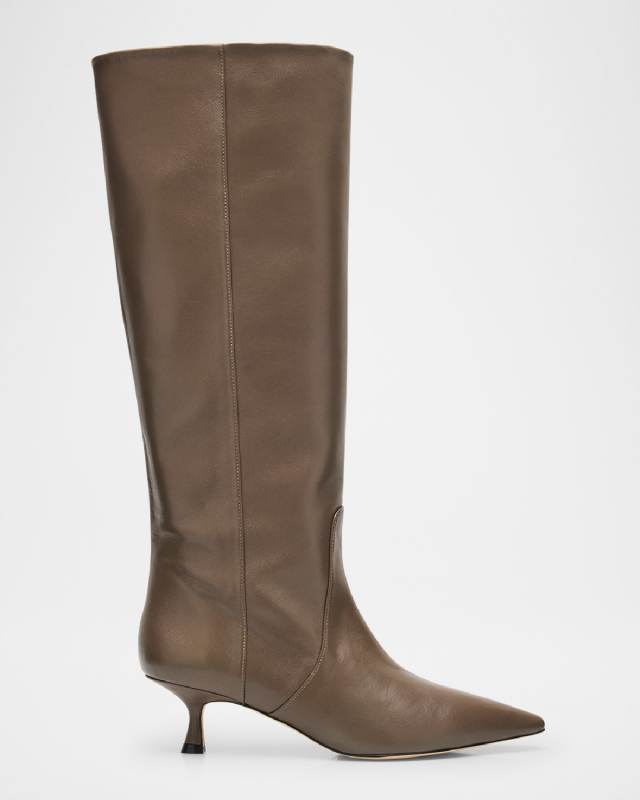 Naomi Leather Kitten Boots
