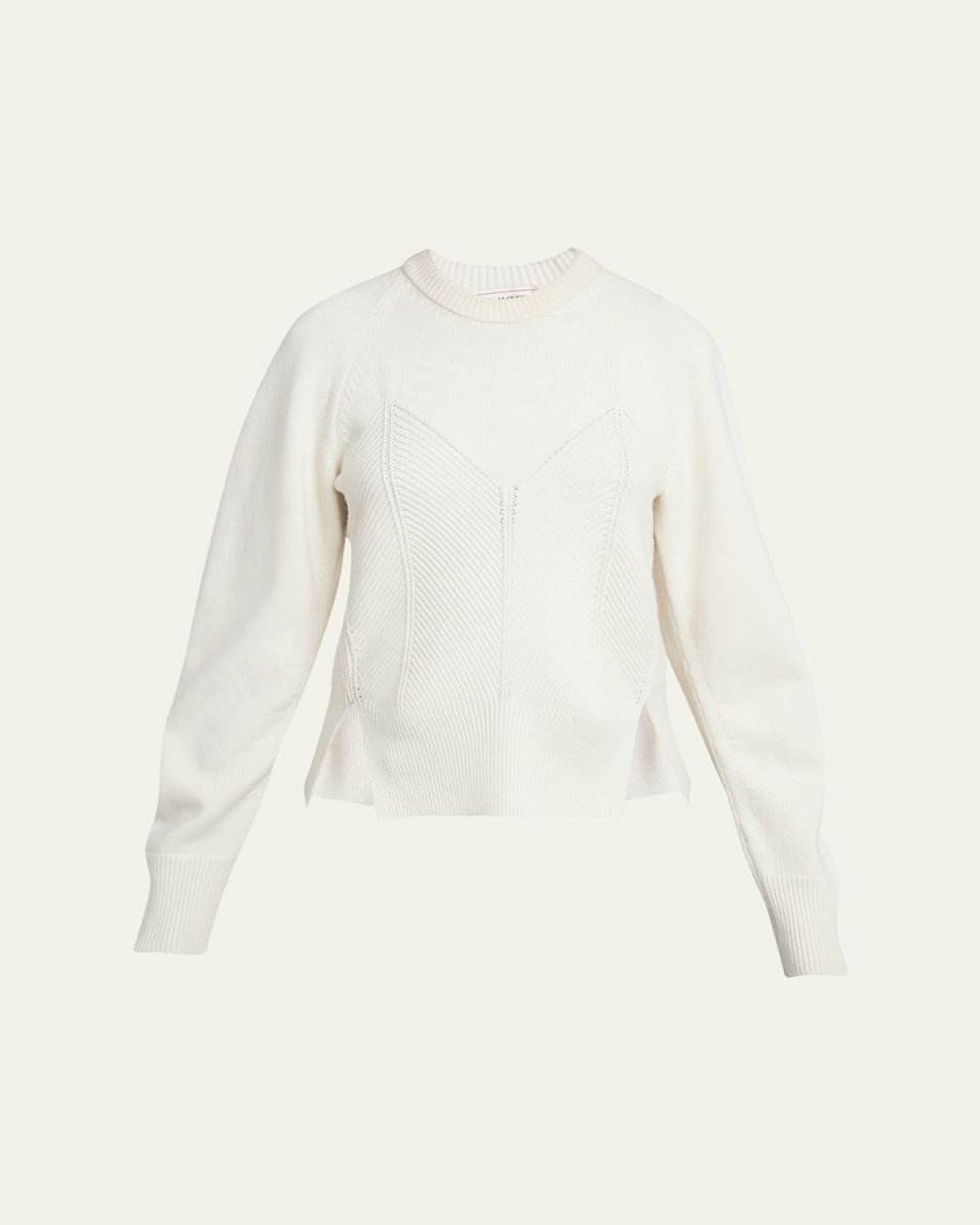 Cashmere-Blend Corset Seam Sweater