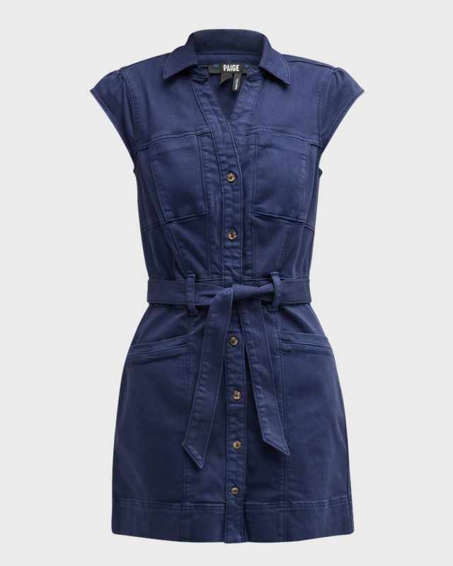 Jaxson Button-Front Mini Utility Dress