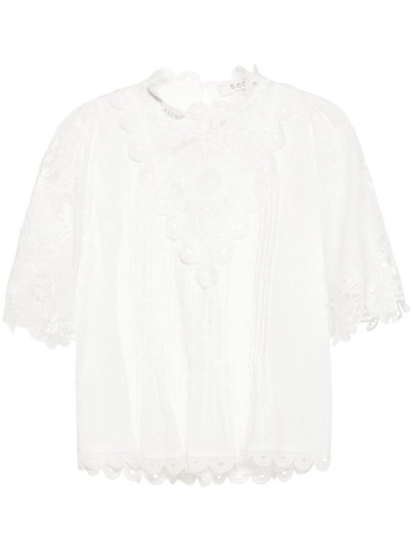 lace-detailed blouse