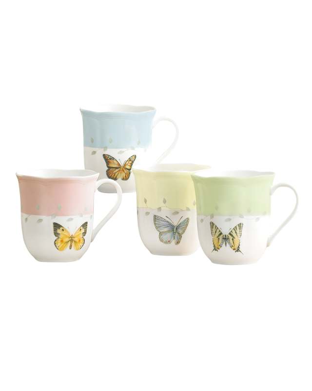 Butterfly Meadow Dessert Mugs, Set of 4