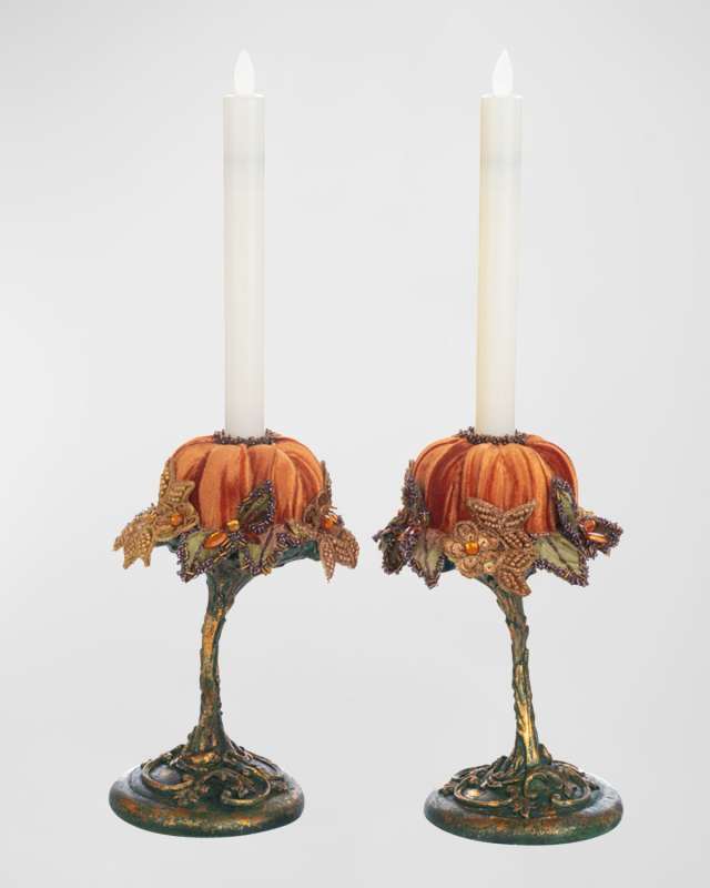 Pumpkin Candle Holder - Set of 2