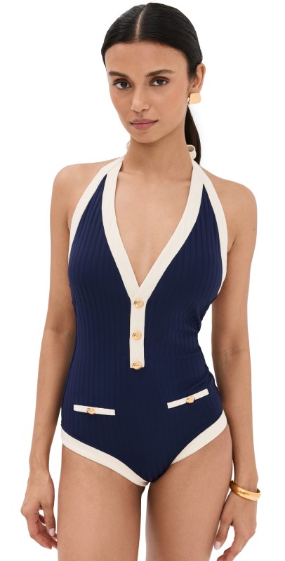 STAUD Sandy One Piece Navy/Ivory