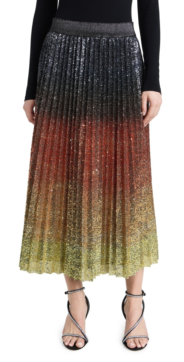 Leuperbe Flame Degrade Pleatedkirt Flame Degradeequins
