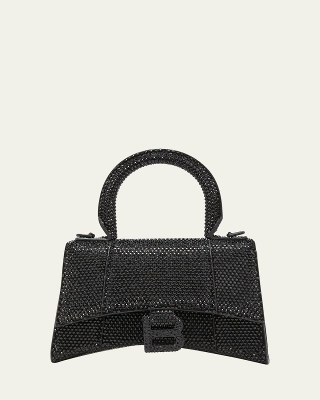 Hourglass XS Allover Strass Top-Handle Bag