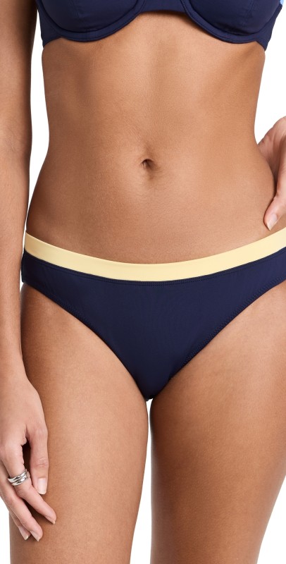 STAUD Gemma Bikini Bottoms Navy Colorblock