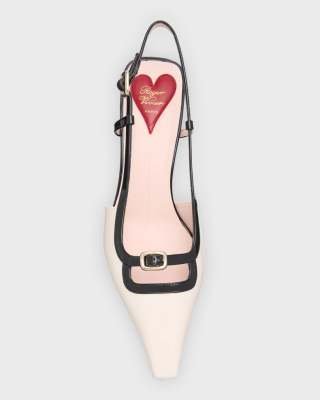 Roger Vivier Bicolor Patent Buckle Slingback Pumps