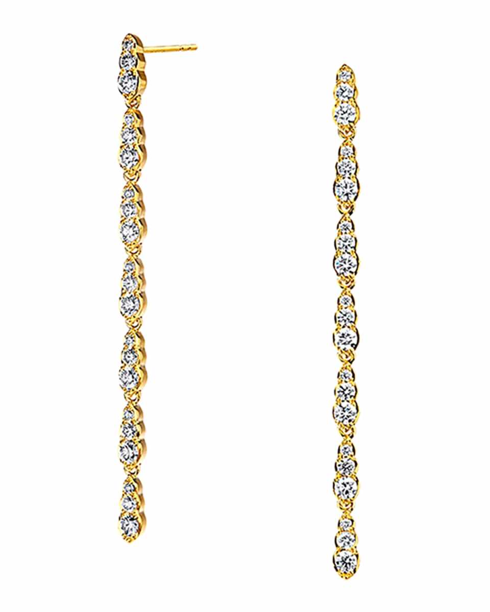 18K Yellow Gold Champagne Diamond Duster Earrings