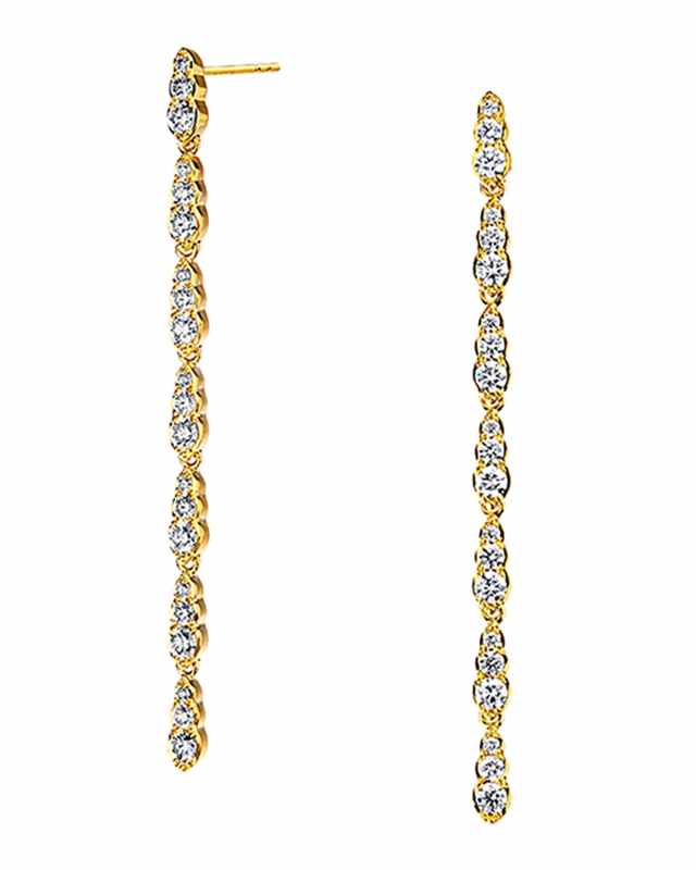 18K Yellow Gold Champagne Diamond Duster Earrings
