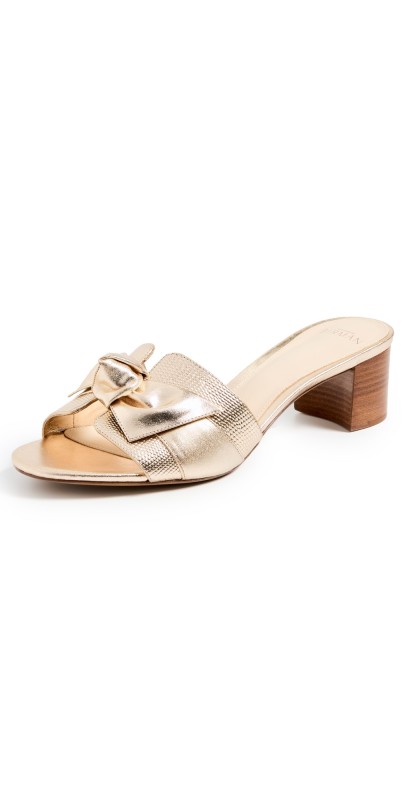 Alexandre Birman 45mm Maxi Clarita Block Heels Golden