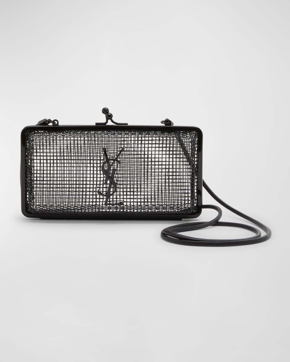 YSL Monogram Evening Cage Crossbody Bag in Metal