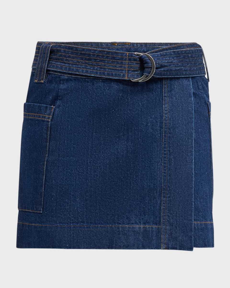Deanna Belted Denim Mini Skirt