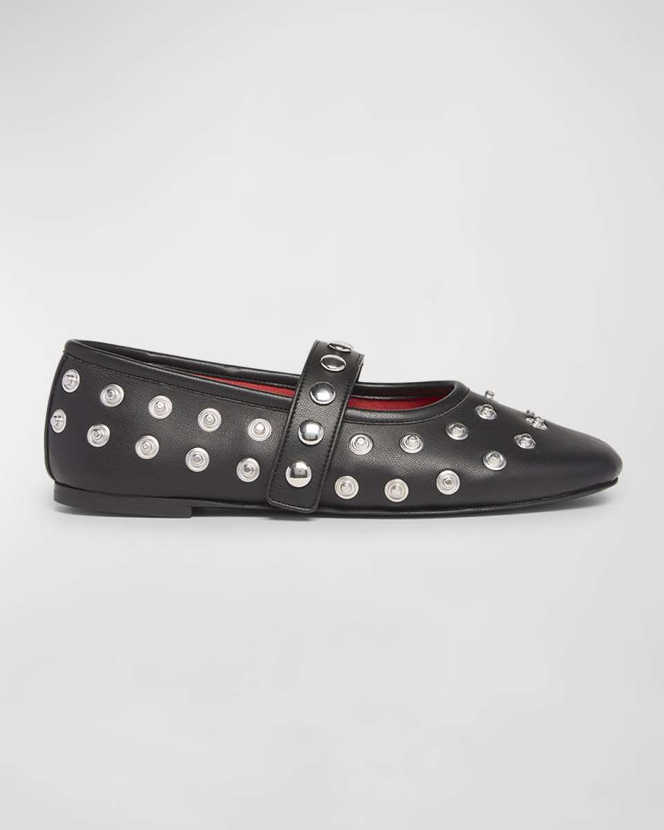 Ryder Vegan Embellished Mary Jane Ballerina Flats