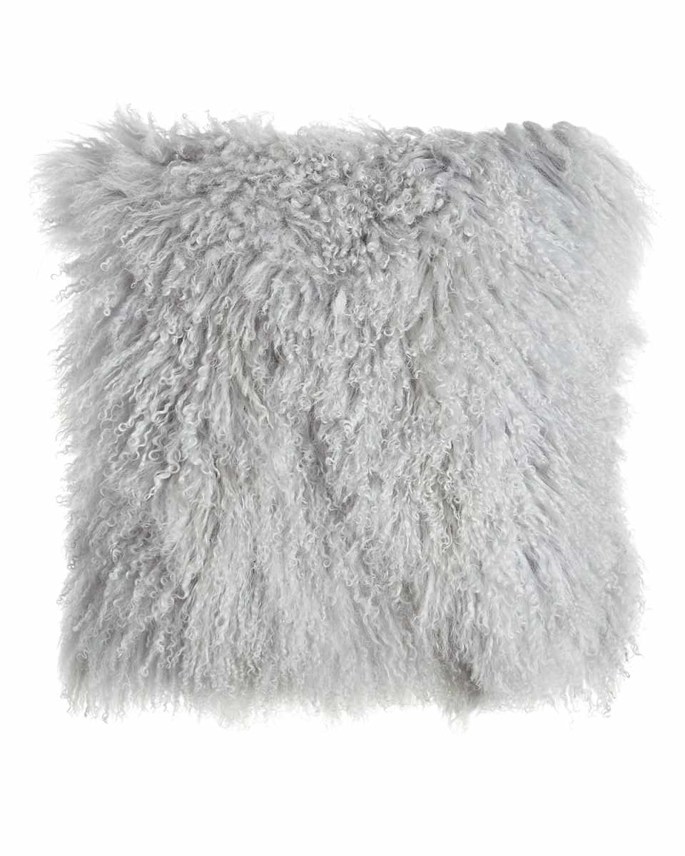 Fog Gray Tibetan Lamb Pillow