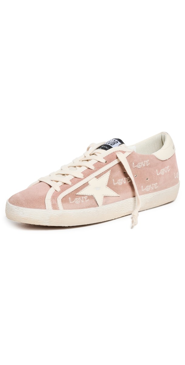 Golden Goose Super-Star Suede Upper with Embroidery Sneakers ASH ROSE/CREAM