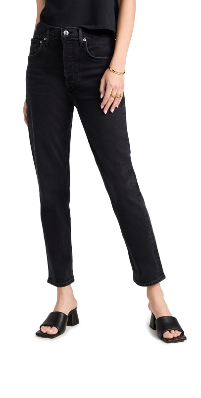 AGOLDE Riley High Rise Straight Crop Jeans Panoramic