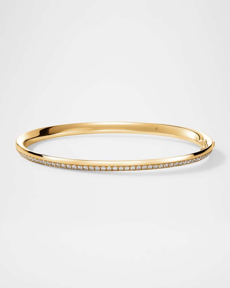 18K Yellow Gold Barre Pave Diamond Bangle Bracelet