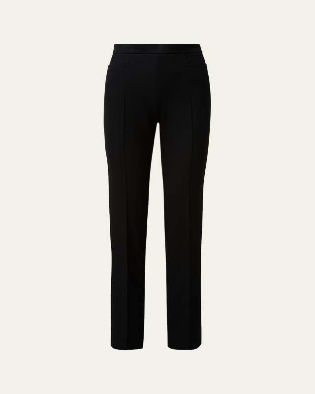 Francoise Slim-Straight Pants, Black