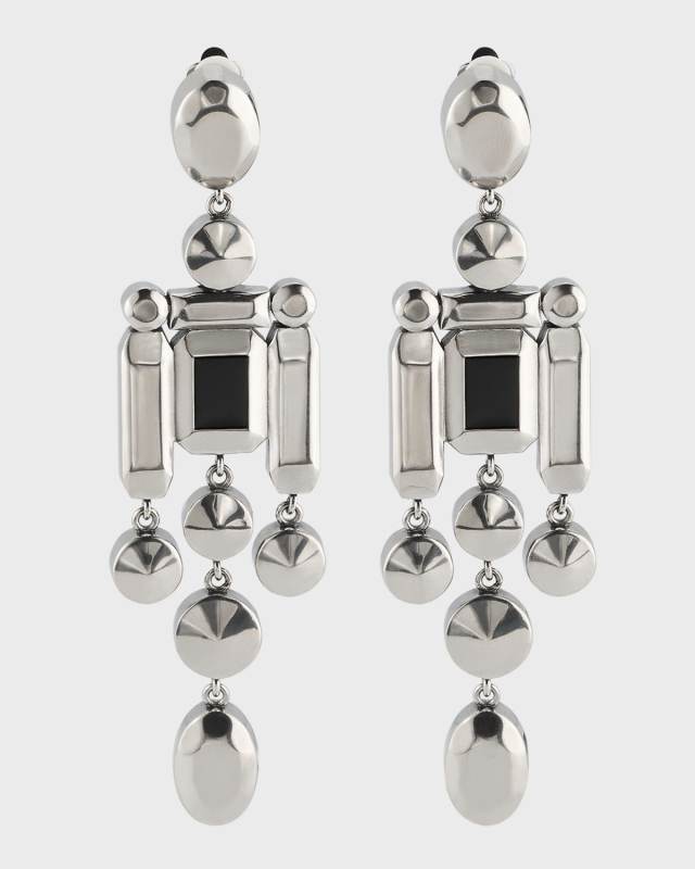 Sterling Silver Triple-Bead Crystal Chandelier Earrings