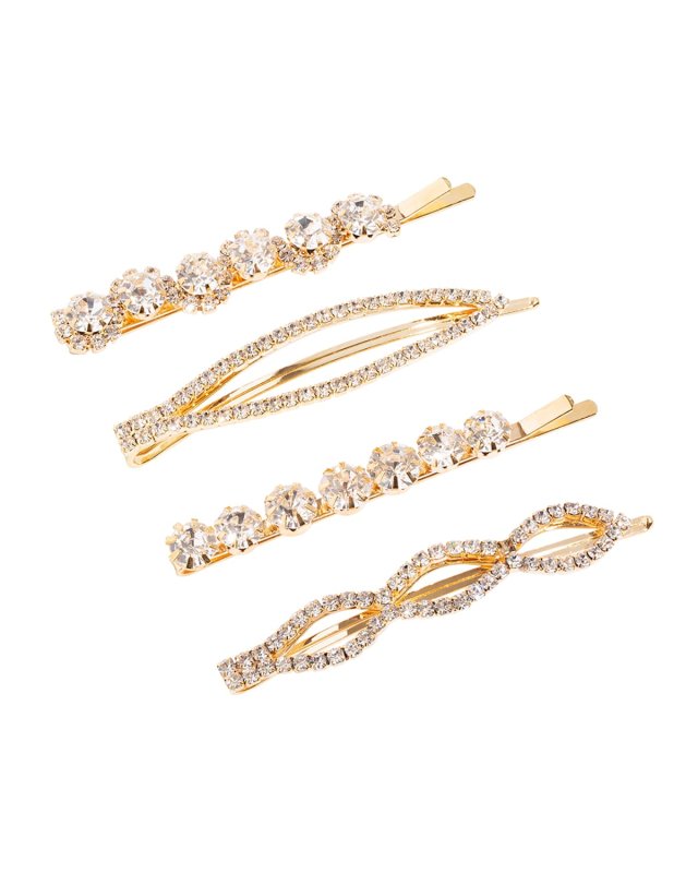 Crystal Bobby Pins, Set of 4