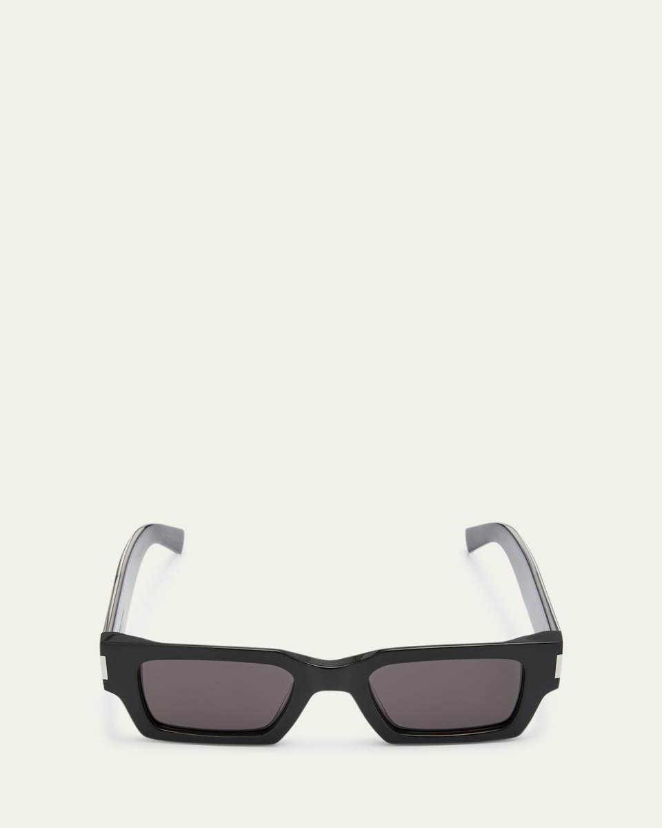Logo Acetate Rectangle Sunglasses