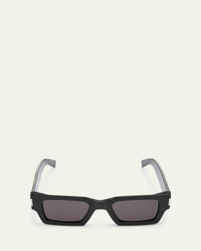 Logo Acetate Rectangle Sunglasses