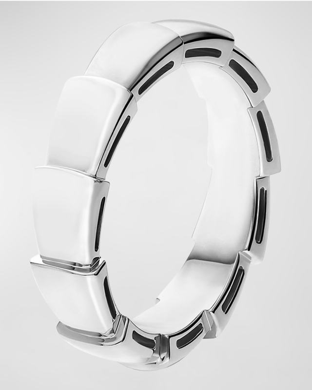 Serpenti Viper Wedding Band Ring in 18k White Gold, EU 61 / US 9.5