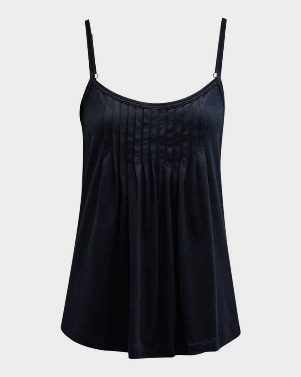 Julia Short Scoop-Neck Pintuck Pajama Set