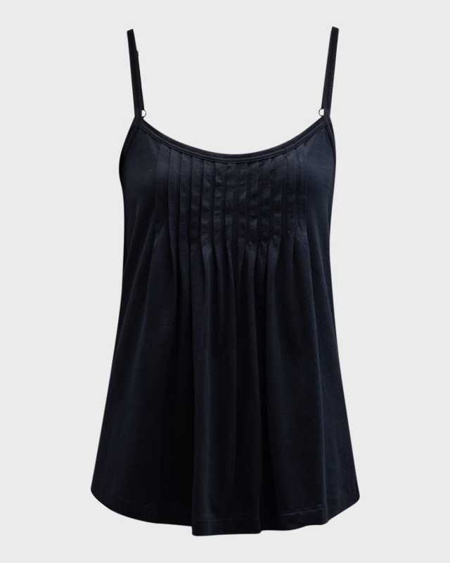Julia Short Scoop-Neck Pintuck Pajama Set