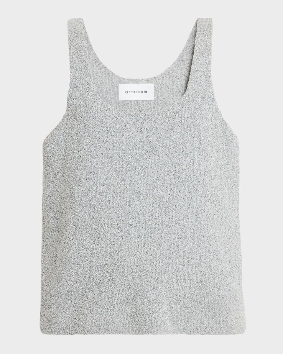 Doris Scoop-Neck Boucle Knit Tank Top