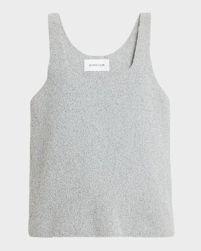 Doris Scoop-Neck Boucle Knit Tank Top
