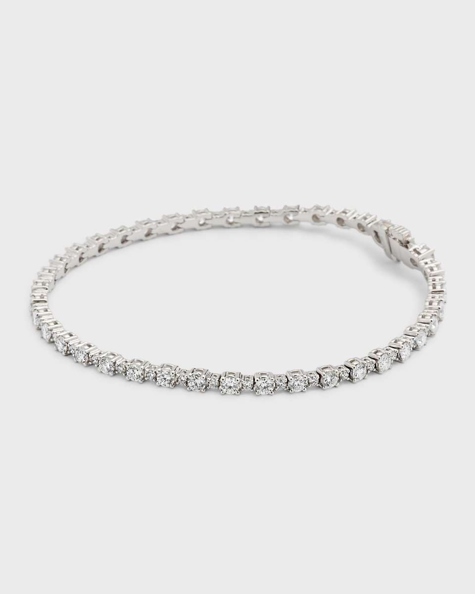 18K White Gold Round Diamond FG/VS Tennis Bracelet, 3.67tcw, 7"L