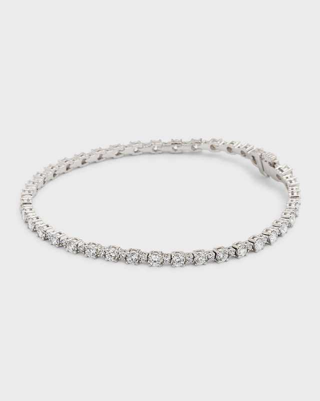 18K White Gold Round Diamond FG/VS Tennis Bracelet, 3.67tcw, 7"L