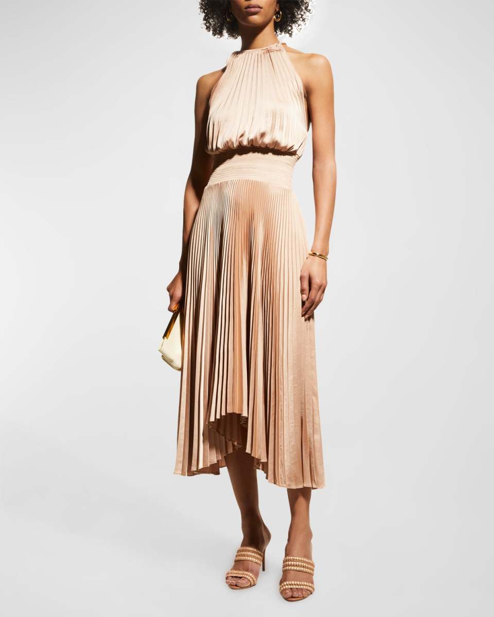 Renzo II Sleeveless Pleated Midi Dress