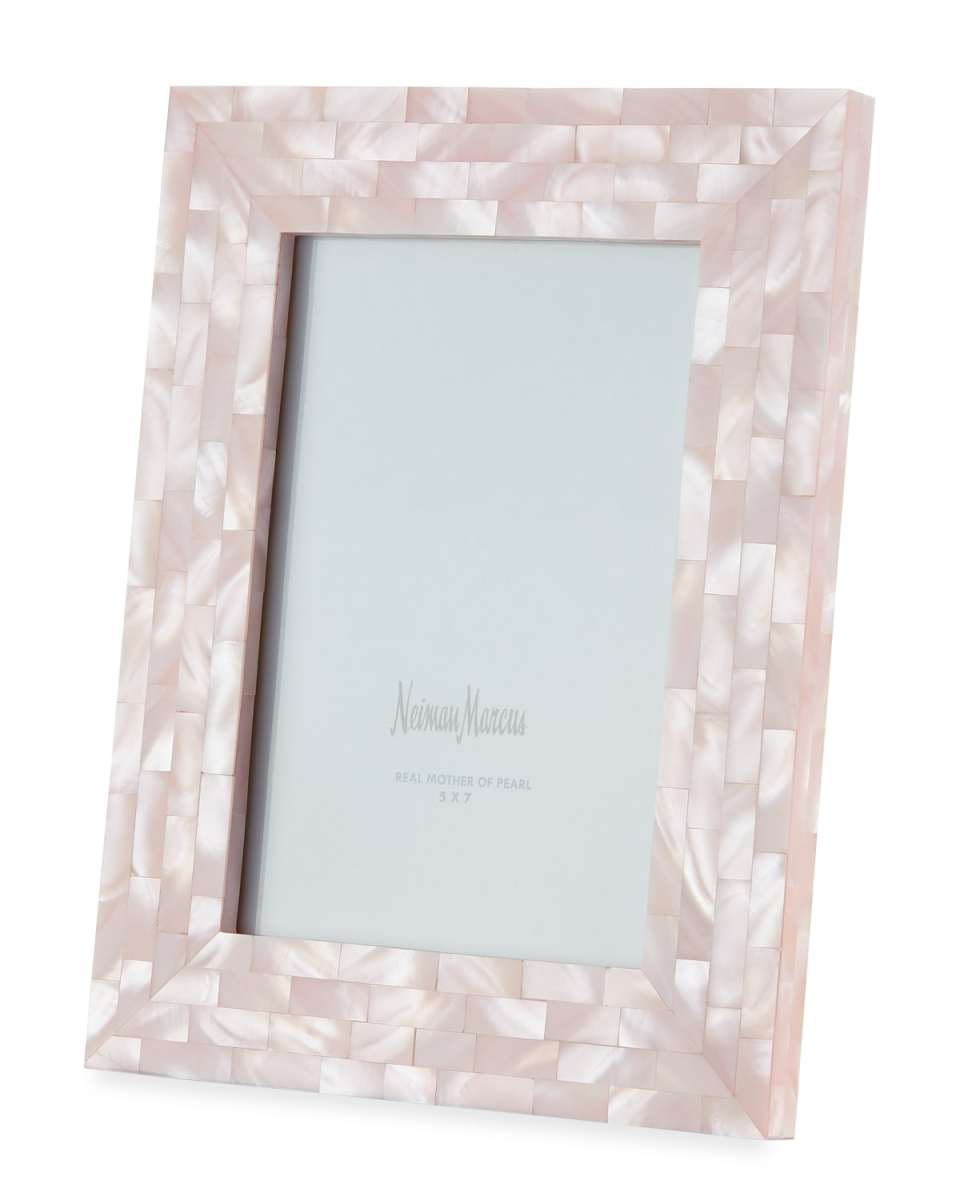 Mother-of-Pearl Picture Frame, Pink, 5" x 7"
