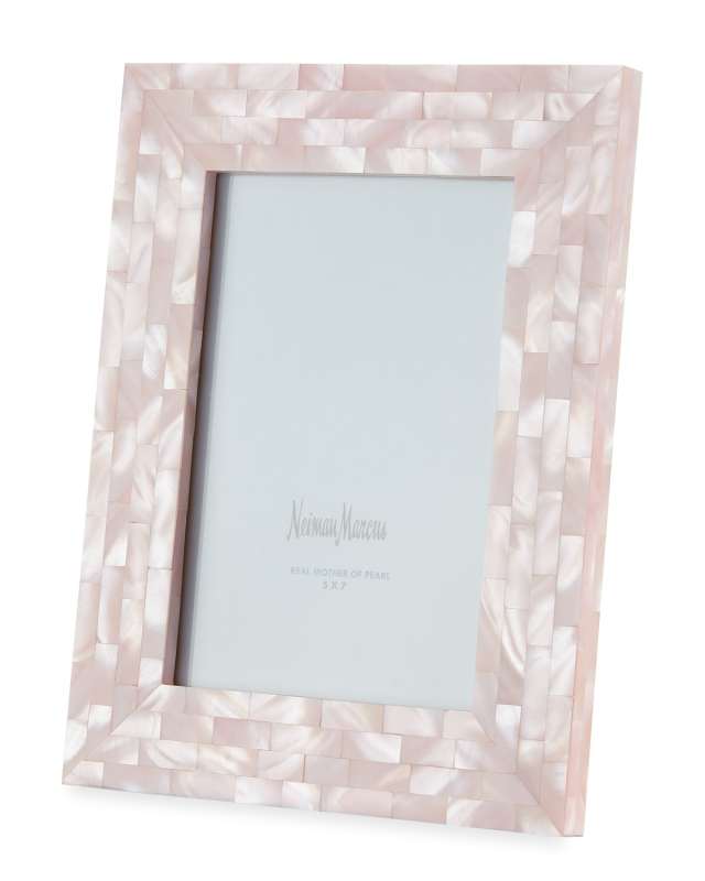 Mother-of-Pearl Picture Frame, Pink, 5" x 7"