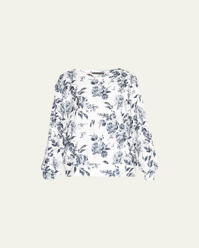 Black Rose Floral-Print Crewneck Sweatshirt