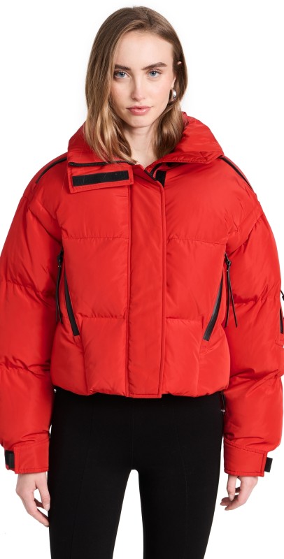 Shoreditch Ski Club Diana Puffer Jacket Red